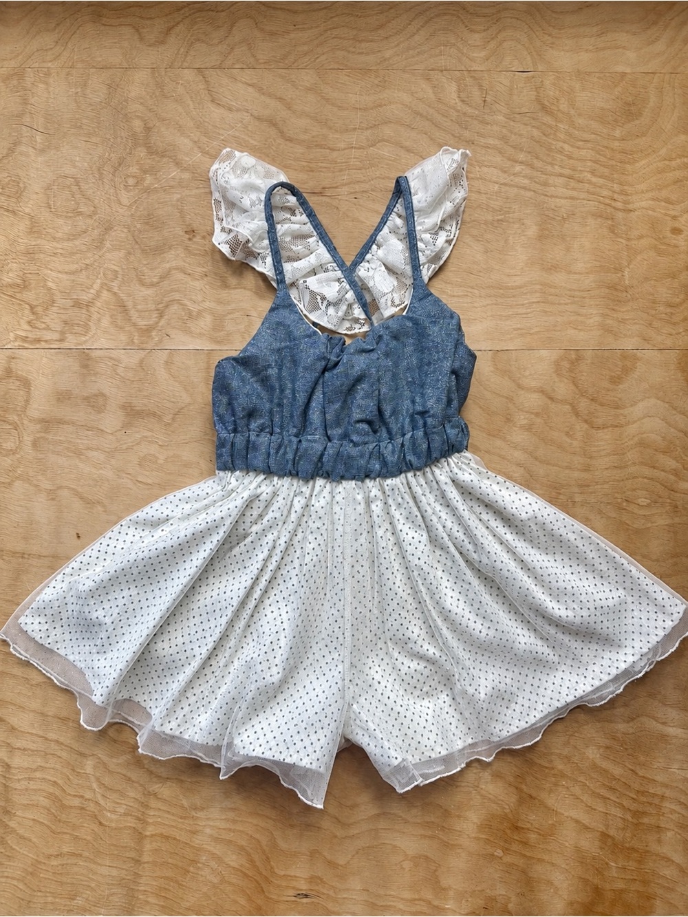 Magpie & Mabel Willa Romper Secret Garden Girls 6 Lace Tulle Metallic